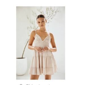 Blanco by Nature Women's Mia Crochet Appliqué Cotton Dress Size S